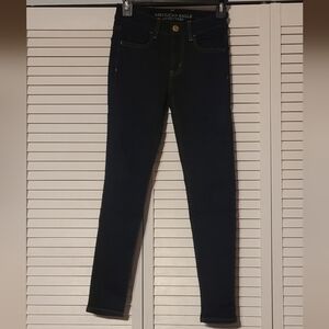 American Eagle Outfitters Women's Dark Wash Blue Skinny Jeans